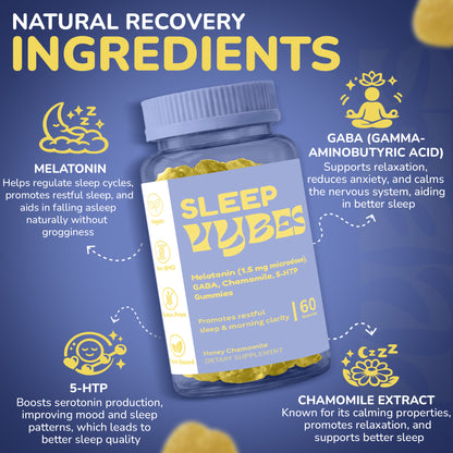 Vybes Sleep Support Gummies – Natural Rest & Relaxation Formula – 60 Gummies