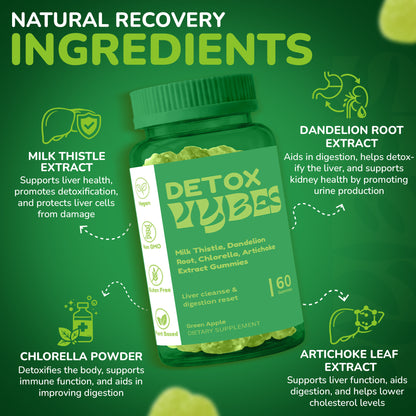 Vybes Detox Support Gummies – Daily Cleanse & Digestive Balance – 60 Gummies