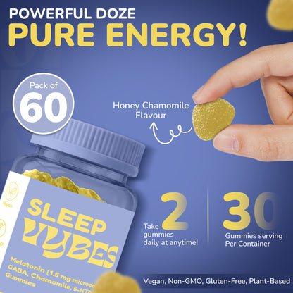 Vybes Sleep Support Gummies – Natural Rest & Relaxation Formula – 60 Gummies