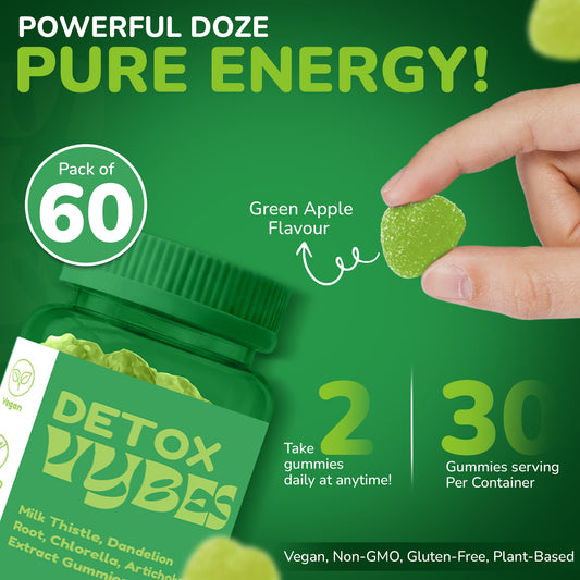 Vybes Detox Support Gummies – Daily Cleanse & Digestive Balance – 60 Gummies