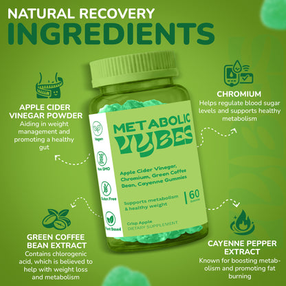 Vybes Metabolic Support Gummies – Metabolism & Energy Balance Formula – 60 Gummies