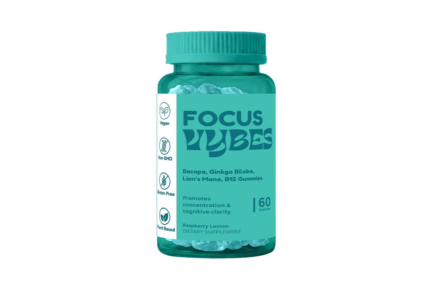 Vybes Focus & Clarity Gummies – Cognitive & Mental Performance Support – 60 Gummies
