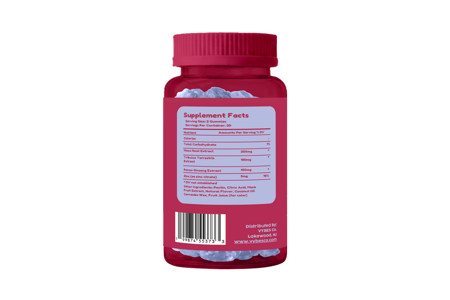 Vybes Libido Support Gummies – Desire, Vitality & Performance Formula – 60 Gummies