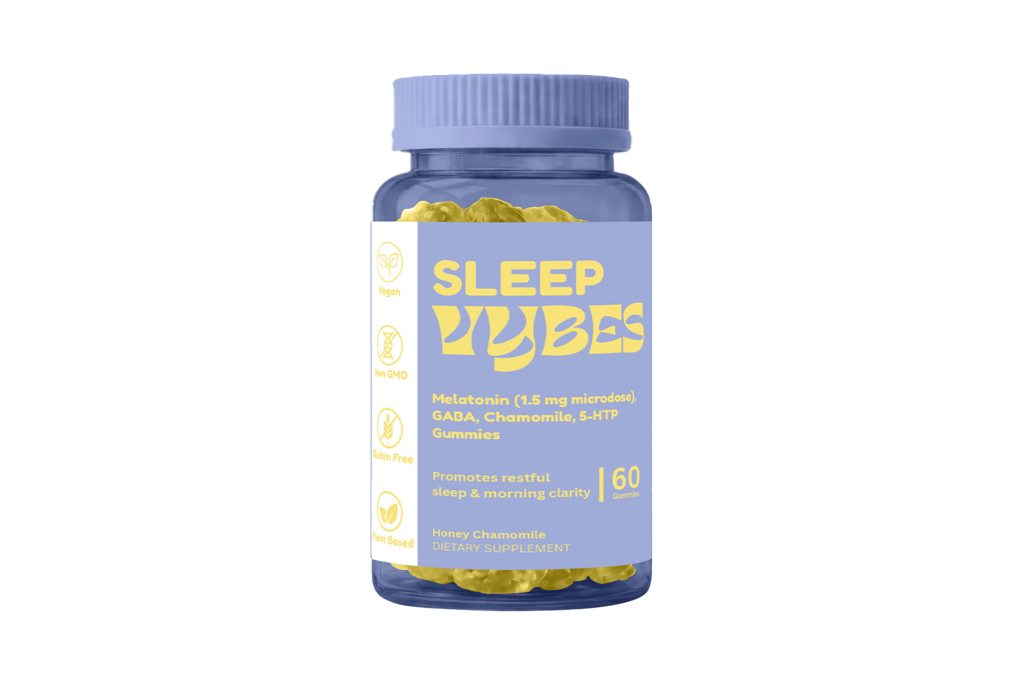Vybes Sleep Support Gummies – Natural Rest & Relaxation Formula – 60 Gummies