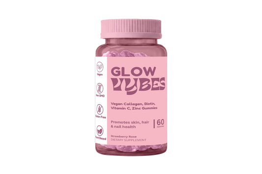 Vybes Glow Beauty Gummies – Skin, Hair & Nails Support with Biotin – 60 Gummies