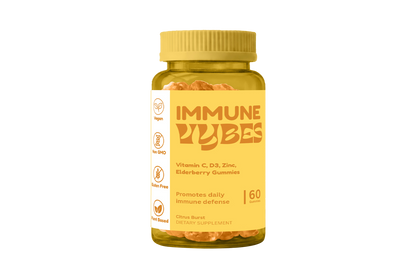 Vybes Immune Defense Gummies – Vitamin C, Zinc & Antioxidant Support – 60 Gummies